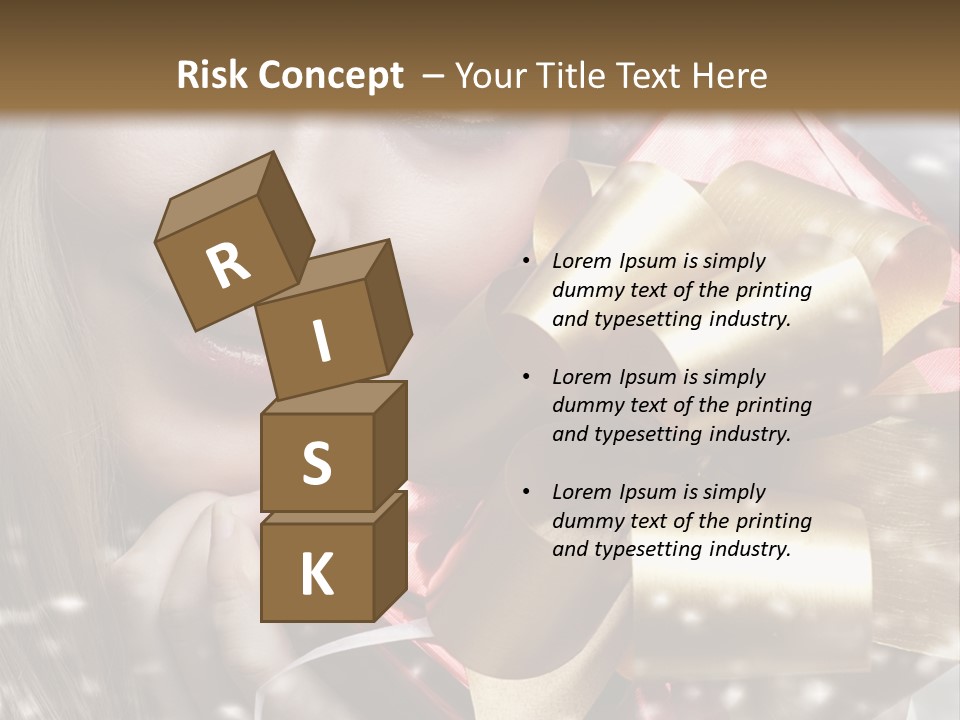 Gold Beauty Flakes PowerPoint Template