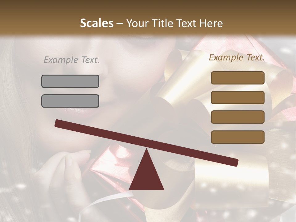 Gold Beauty Flakes PowerPoint Template