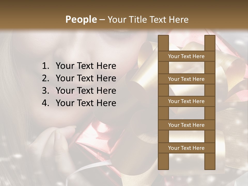 Gold Beauty Flakes PowerPoint Template