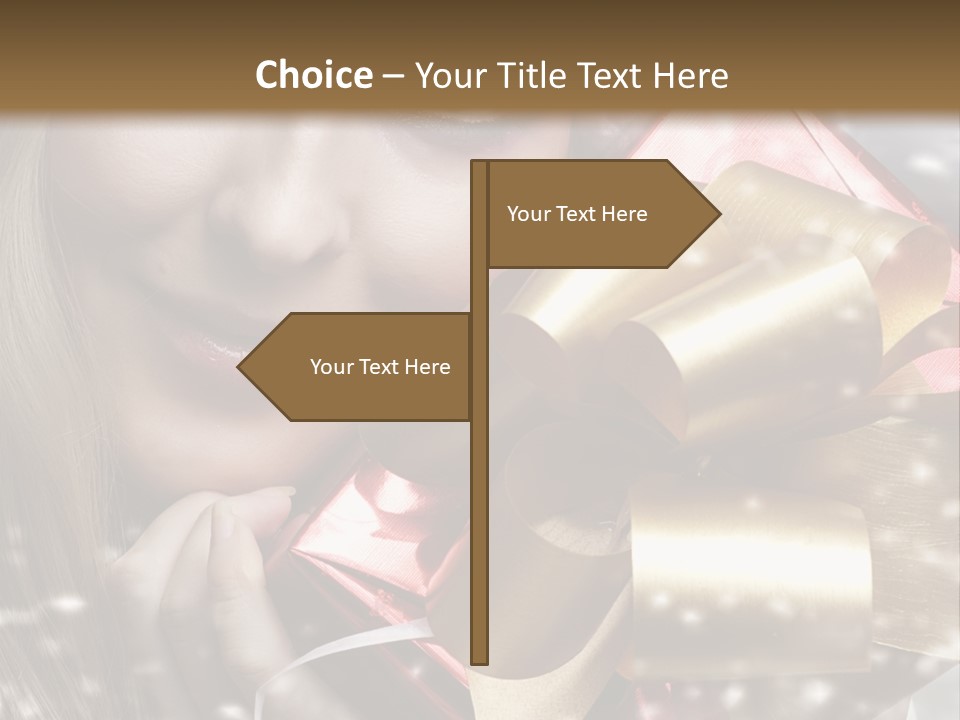 Gold Beauty Flakes PowerPoint Template