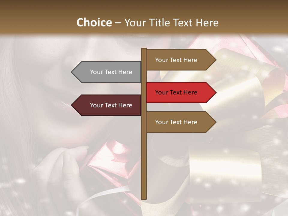 Gold Beauty Flakes PowerPoint Template