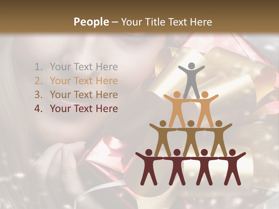 Gold Beauty Flakes PowerPoint Template