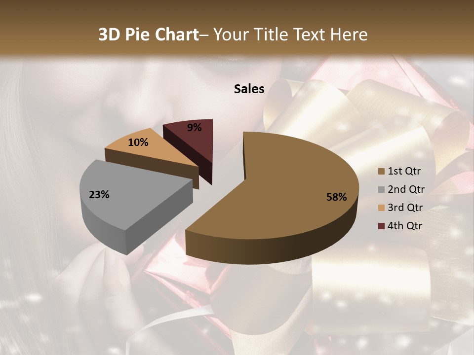 Gold Beauty Flakes PowerPoint Template