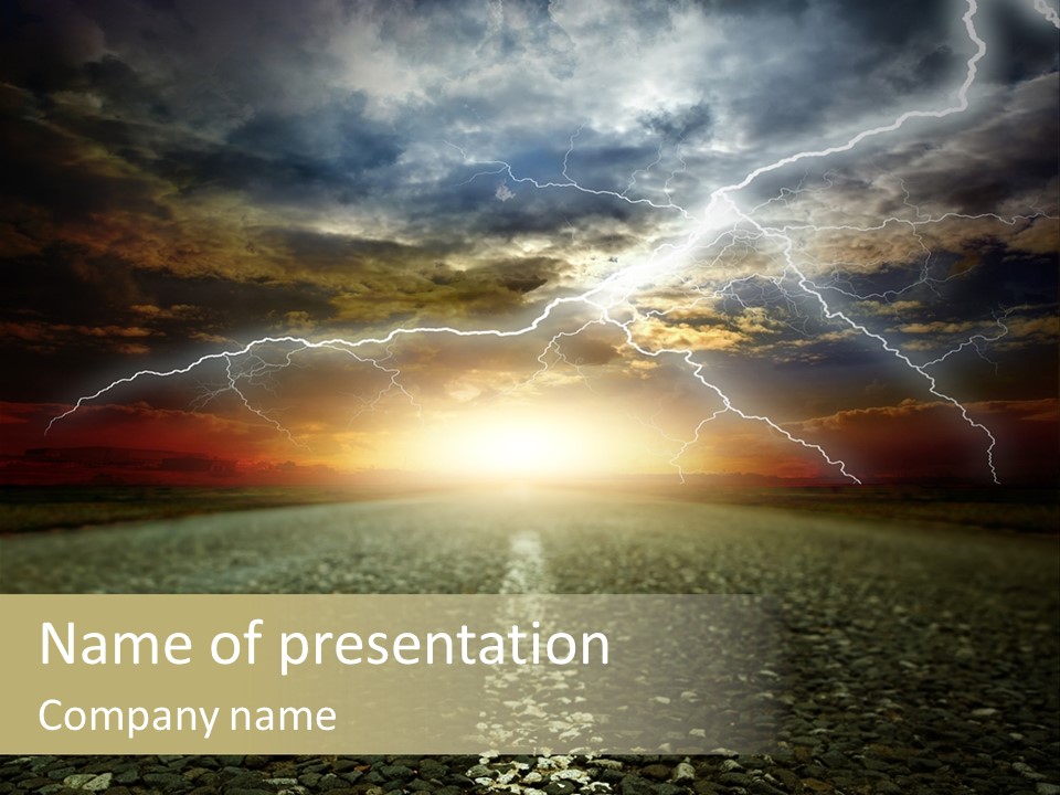 Tribal Sunset Lightning PowerPoint Template