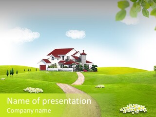 Photo Grass Sky PowerPoint Template