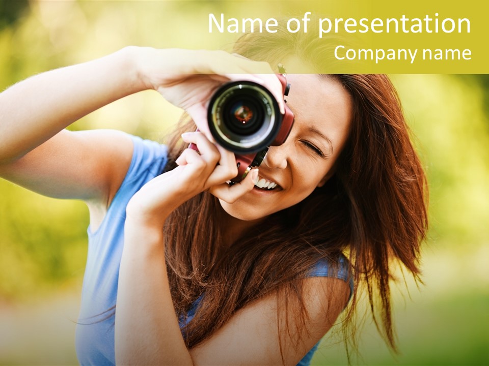 Photo Beautiful Hold PowerPoint Template