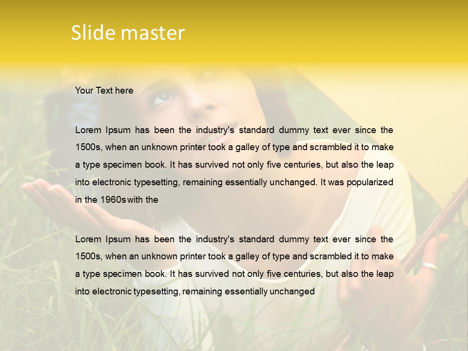 Day Caucasian Beautiful PowerPoint Template