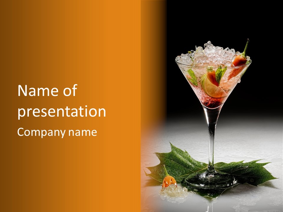 Cold Object Alcohol PowerPoint Template
