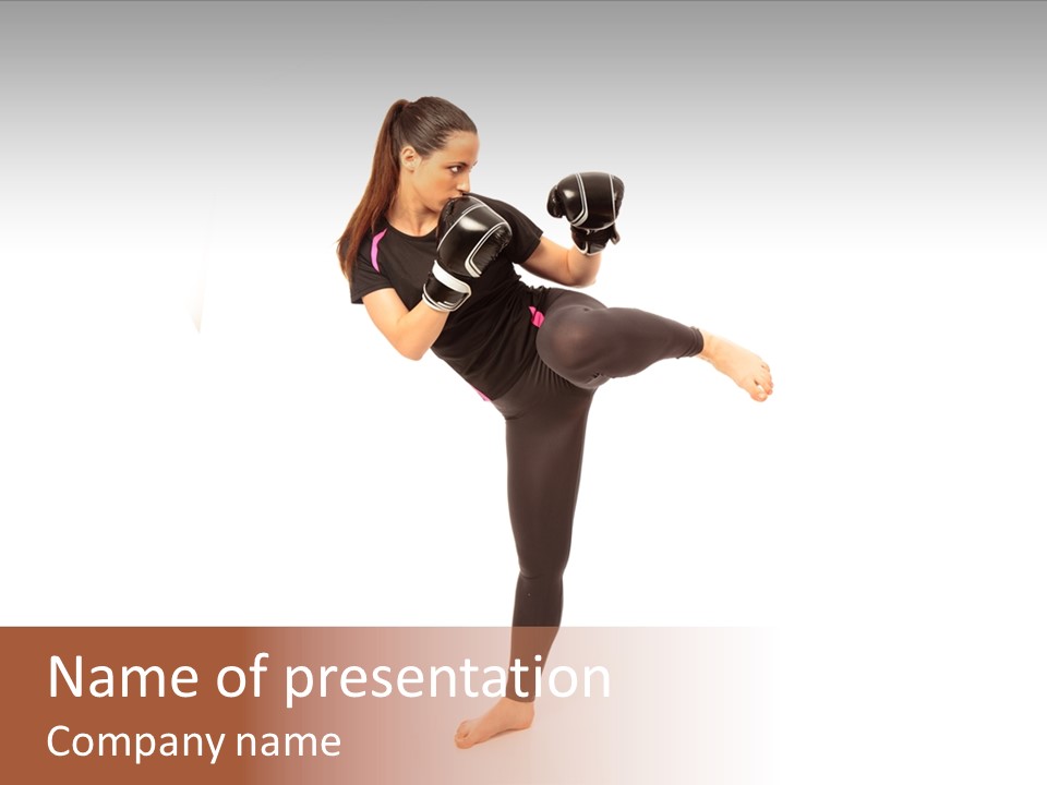 Kung Karate Leg PowerPoint Template