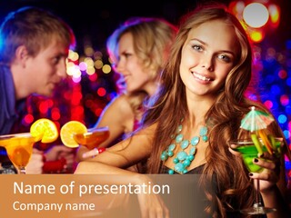 Beautiful Nightclub Friends PowerPoint Template