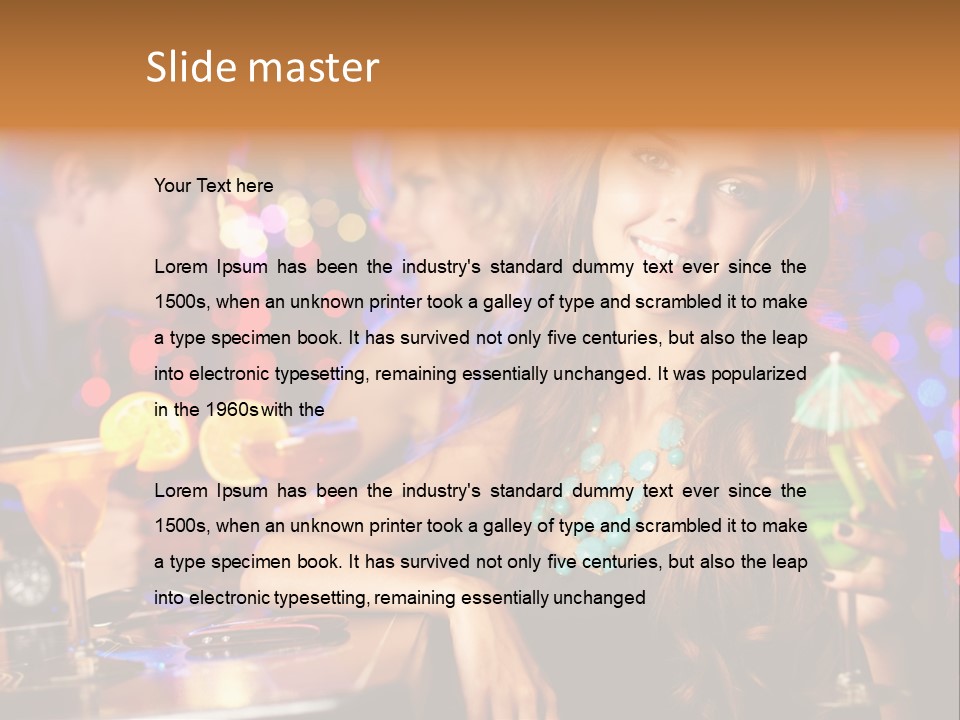 Beautiful Nightclub Friends PowerPoint Template