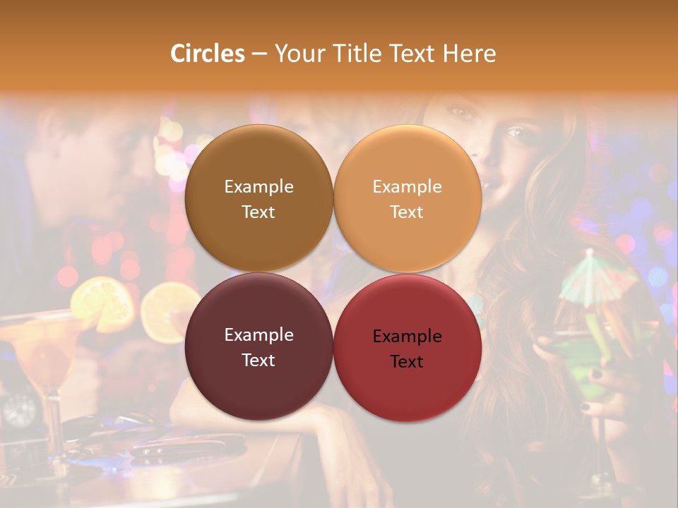 Beautiful Nightclub Friends PowerPoint Template