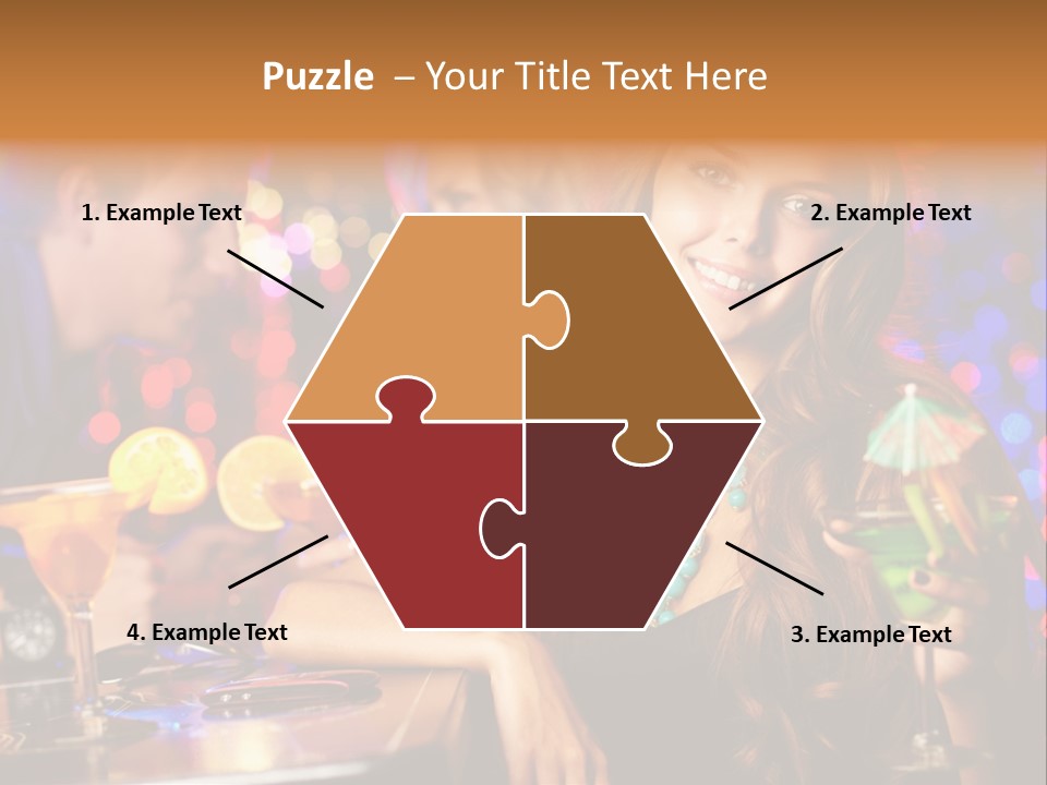 Beautiful Nightclub Friends PowerPoint Template