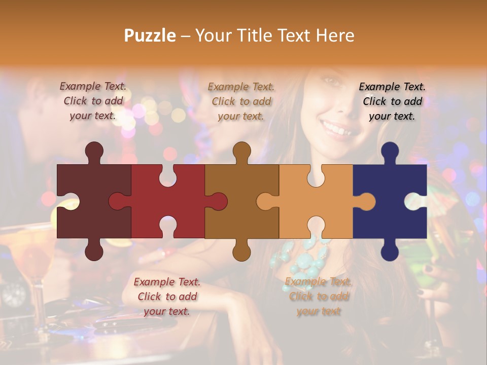 Beautiful Nightclub Friends PowerPoint Template