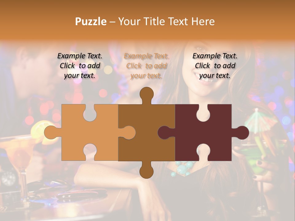 Beautiful Nightclub Friends PowerPoint Template