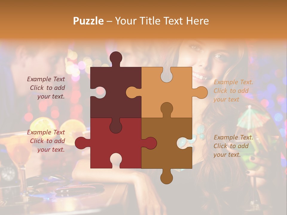 Beautiful Nightclub Friends PowerPoint Template