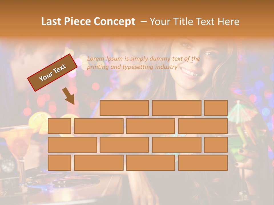 Beautiful Nightclub Friends PowerPoint Template