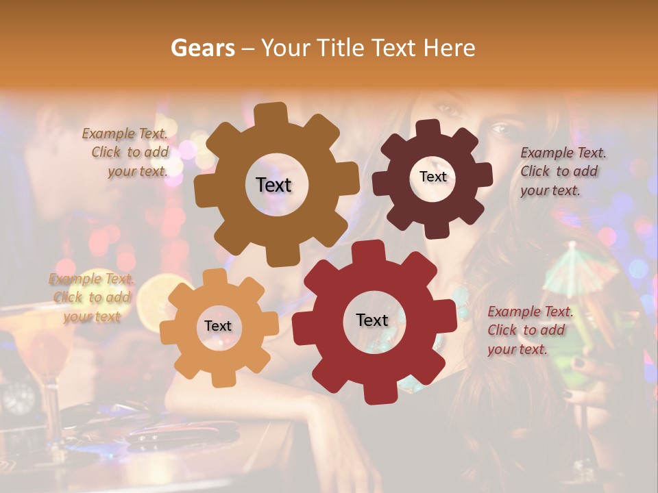 Beautiful Nightclub Friends PowerPoint Template