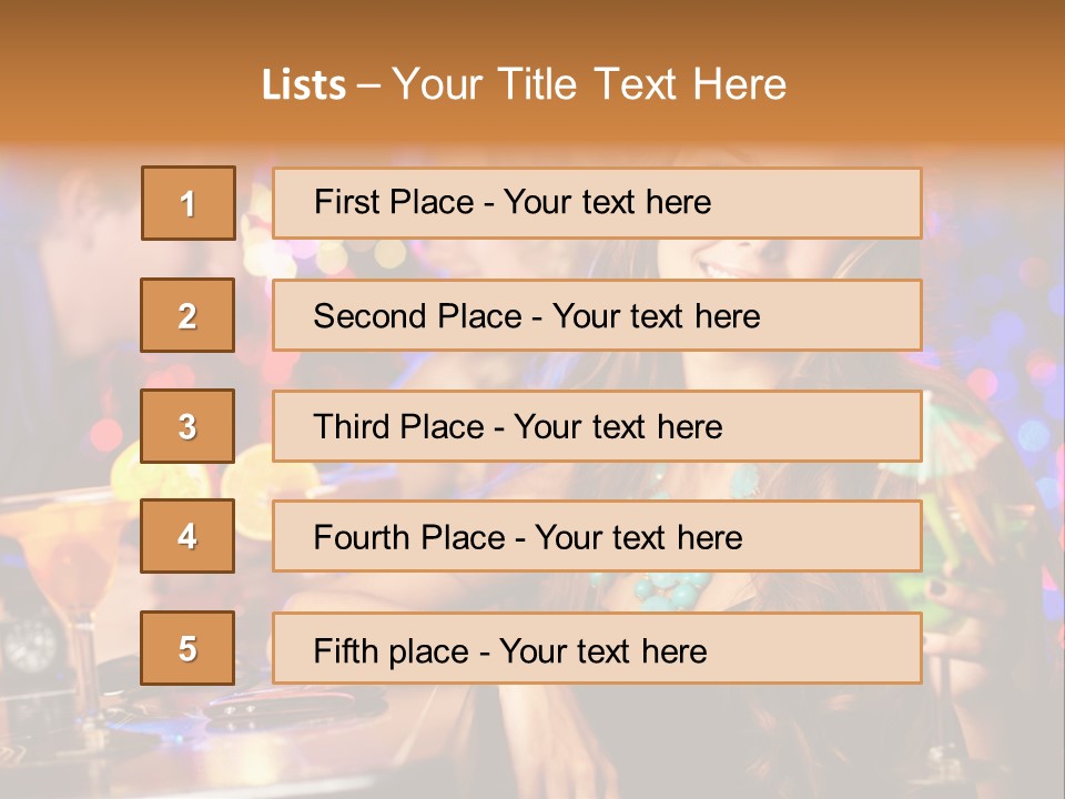 Beautiful Nightclub Friends PowerPoint Template