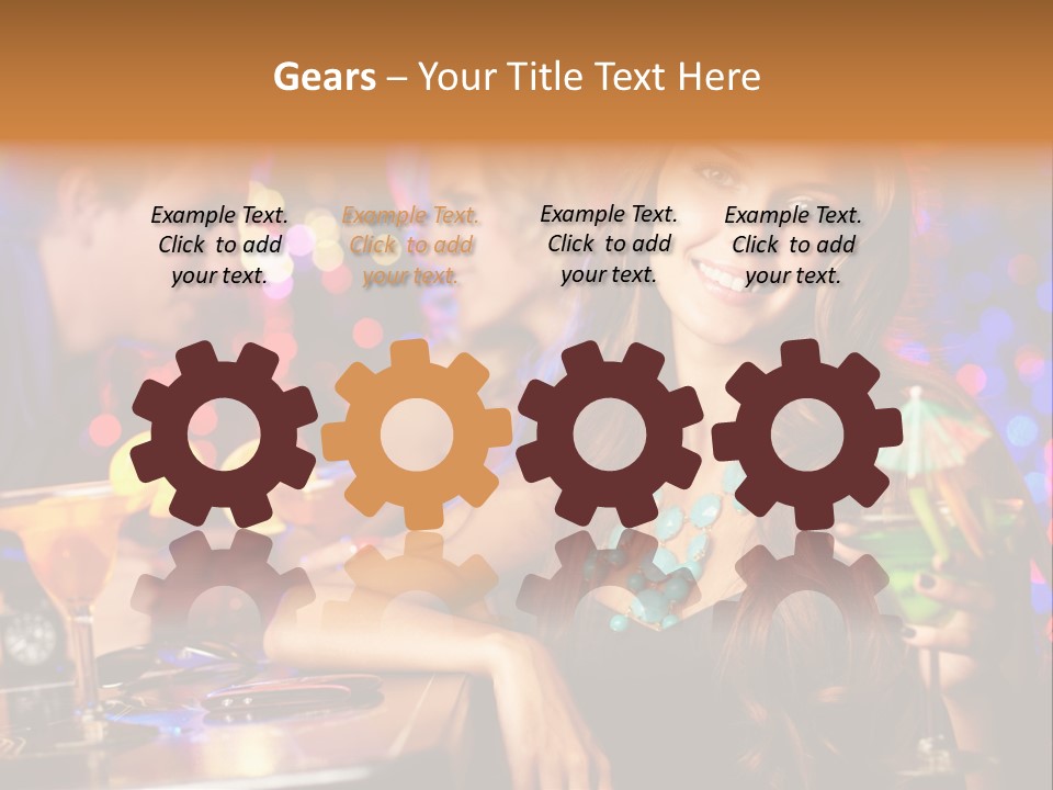 Beautiful Nightclub Friends PowerPoint Template