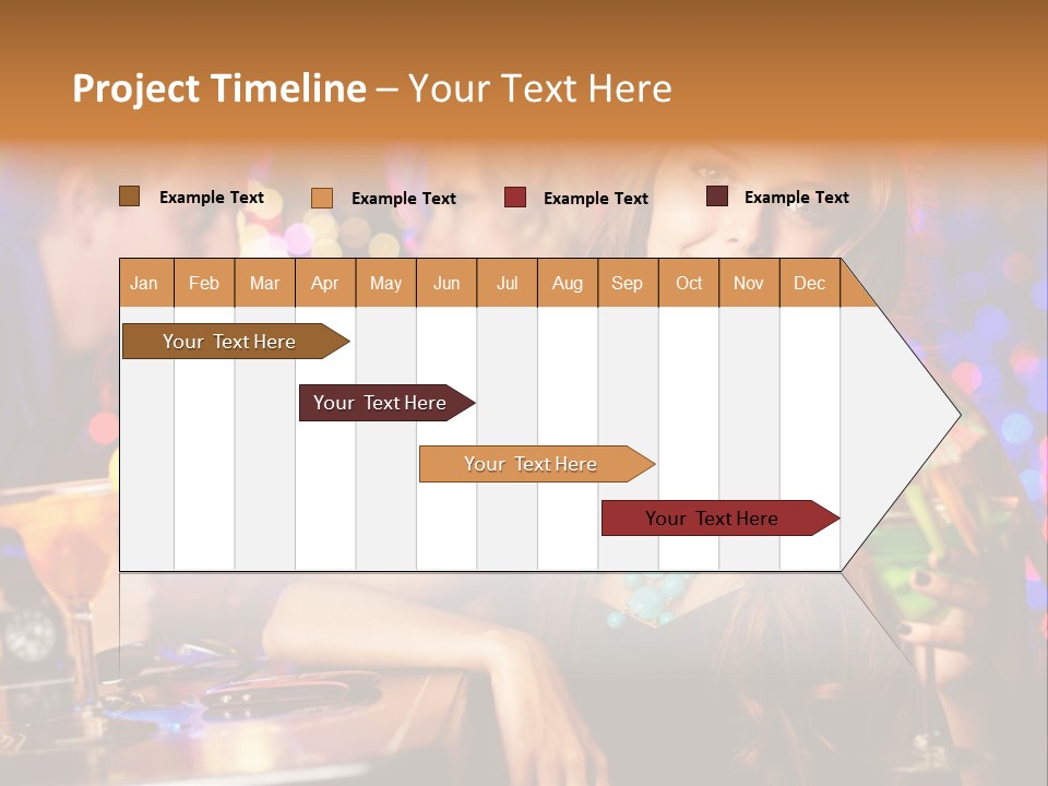 Beautiful Nightclub Friends PowerPoint Template
