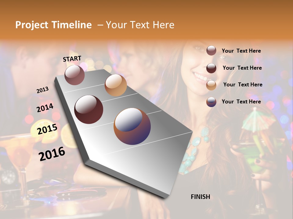 Beautiful Nightclub Friends PowerPoint Template