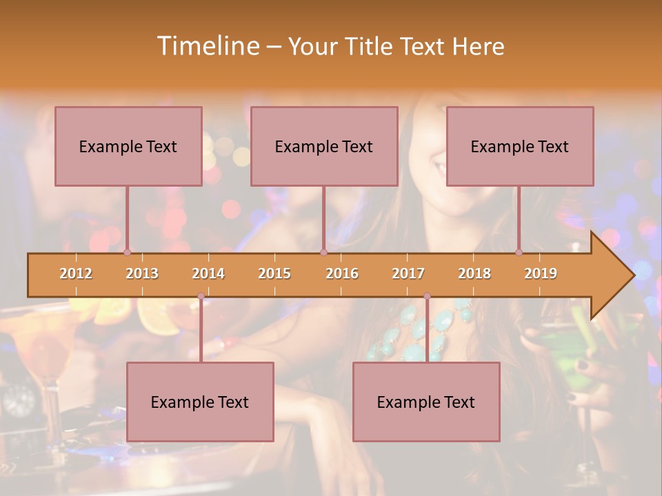 Beautiful Nightclub Friends PowerPoint Template