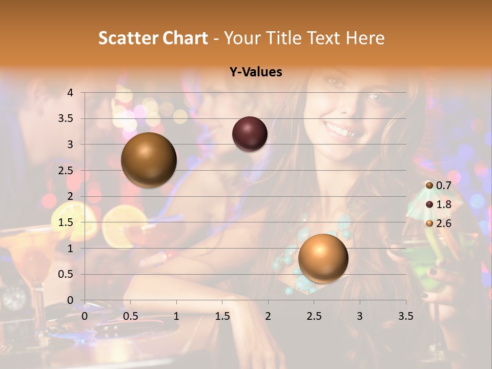 Beautiful Nightclub Friends PowerPoint Template