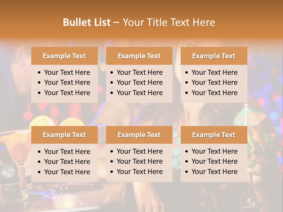 Beautiful Nightclub Friends PowerPoint Template