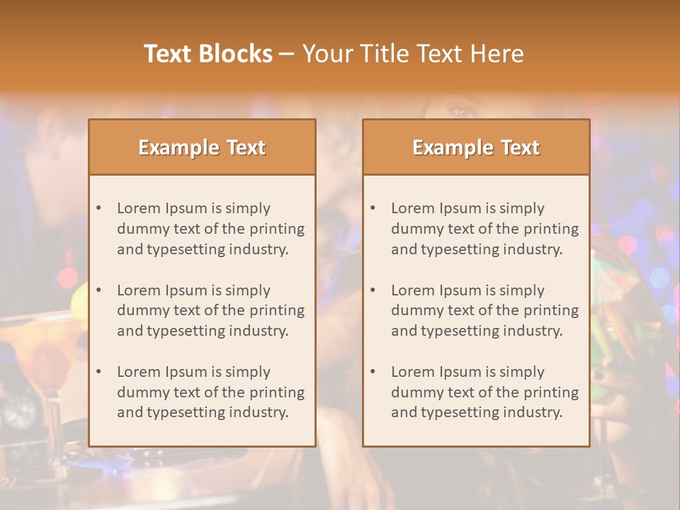 Beautiful Nightclub Friends PowerPoint Template