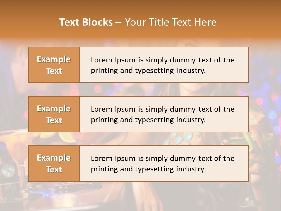 Beautiful Nightclub Friends PowerPoint Template