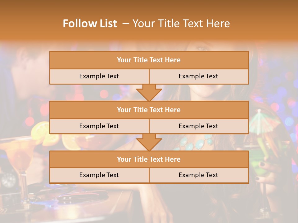 Beautiful Nightclub Friends PowerPoint Template