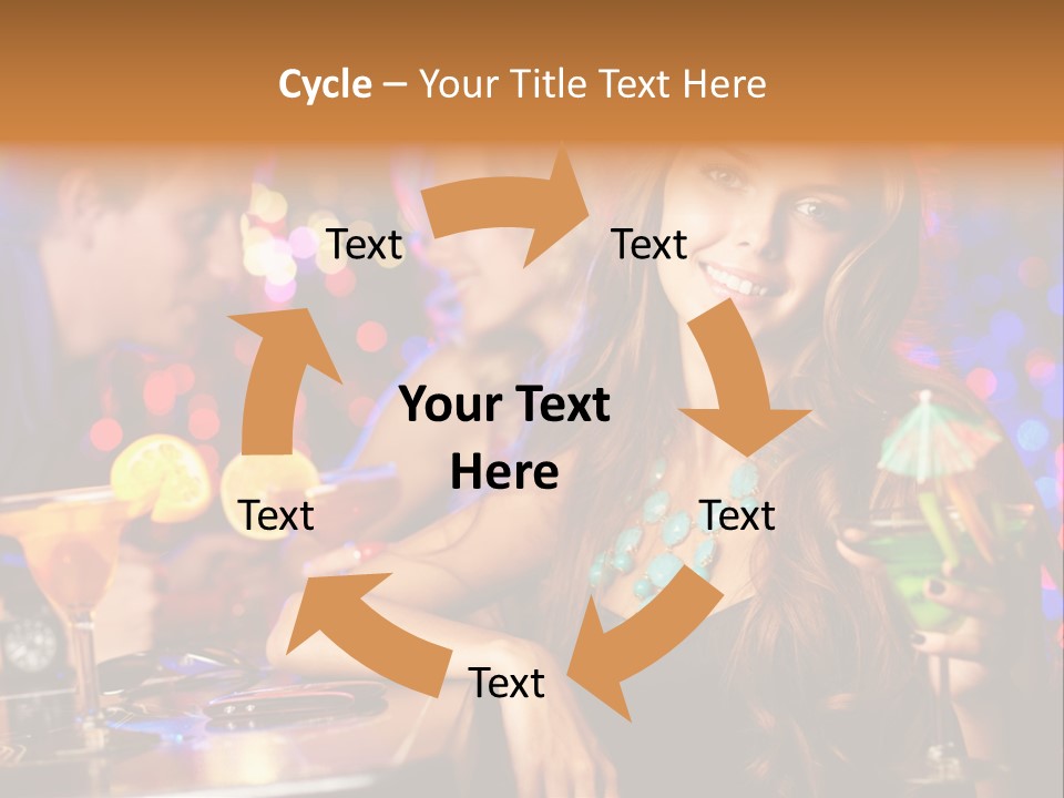 Beautiful Nightclub Friends PowerPoint Template