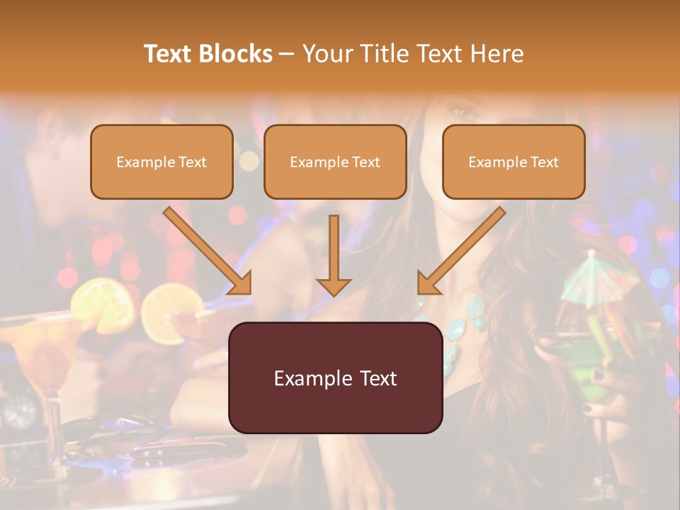 Beautiful Nightclub Friends PowerPoint Template