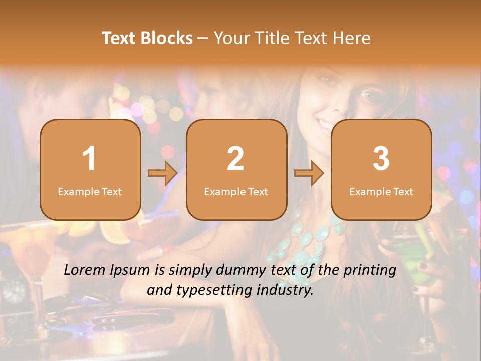 Beautiful Nightclub Friends PowerPoint Template