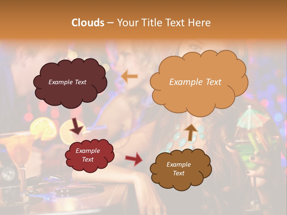 Beautiful Nightclub Friends PowerPoint Template