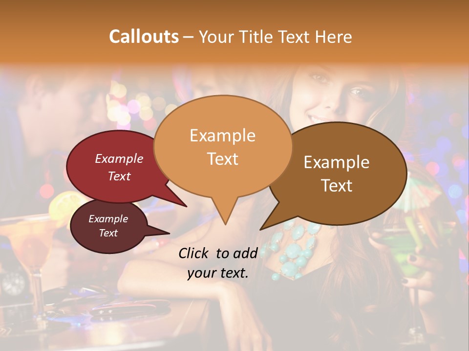 Beautiful Nightclub Friends PowerPoint Template