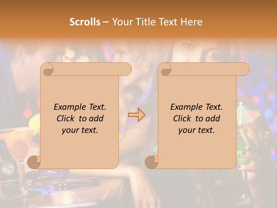 Beautiful Nightclub Friends PowerPoint Template