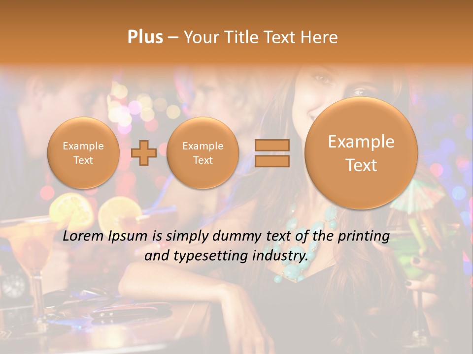 Beautiful Nightclub Friends PowerPoint Template
