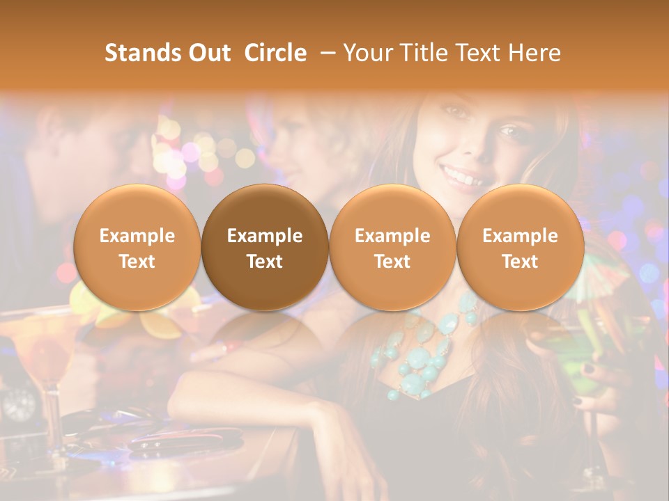 Beautiful Nightclub Friends PowerPoint Template