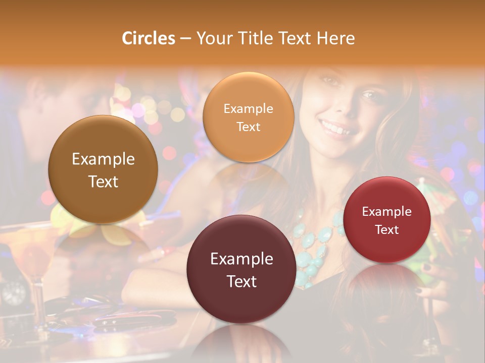 Beautiful Nightclub Friends PowerPoint Template