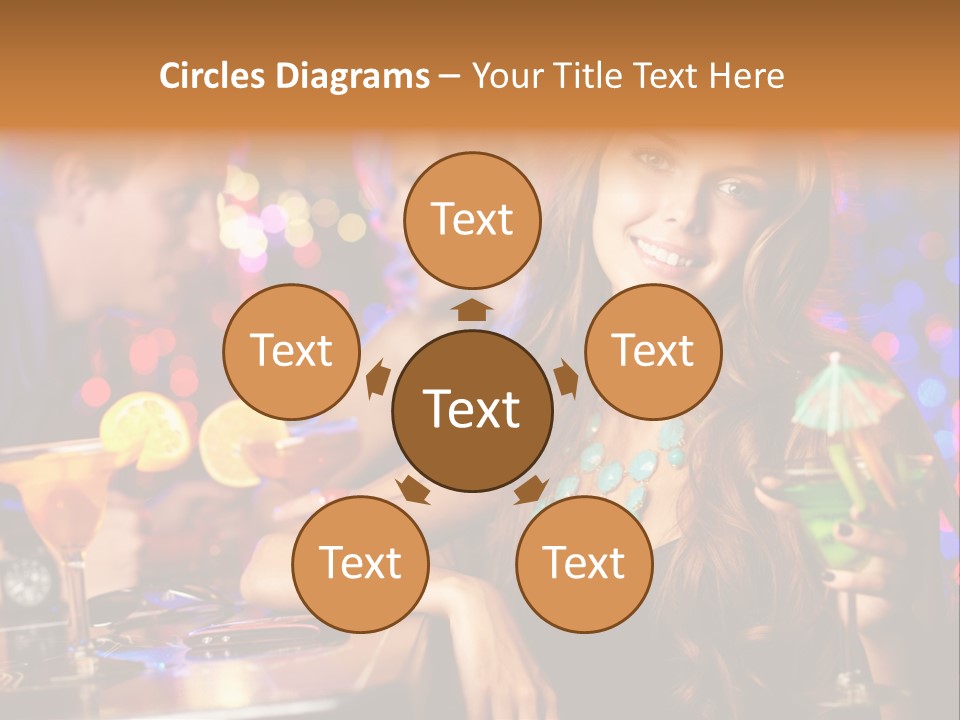 Beautiful Nightclub Friends PowerPoint Template