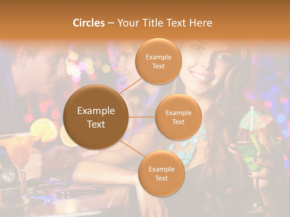 Beautiful Nightclub Friends PowerPoint Template