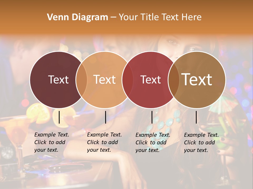 Beautiful Nightclub Friends PowerPoint Template