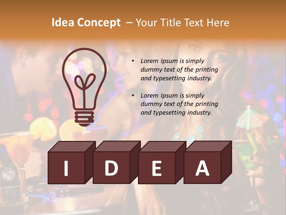 Beautiful Nightclub Friends PowerPoint Template