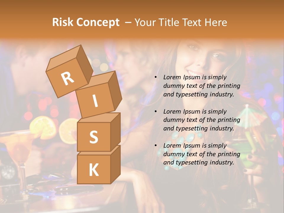 Beautiful Nightclub Friends PowerPoint Template