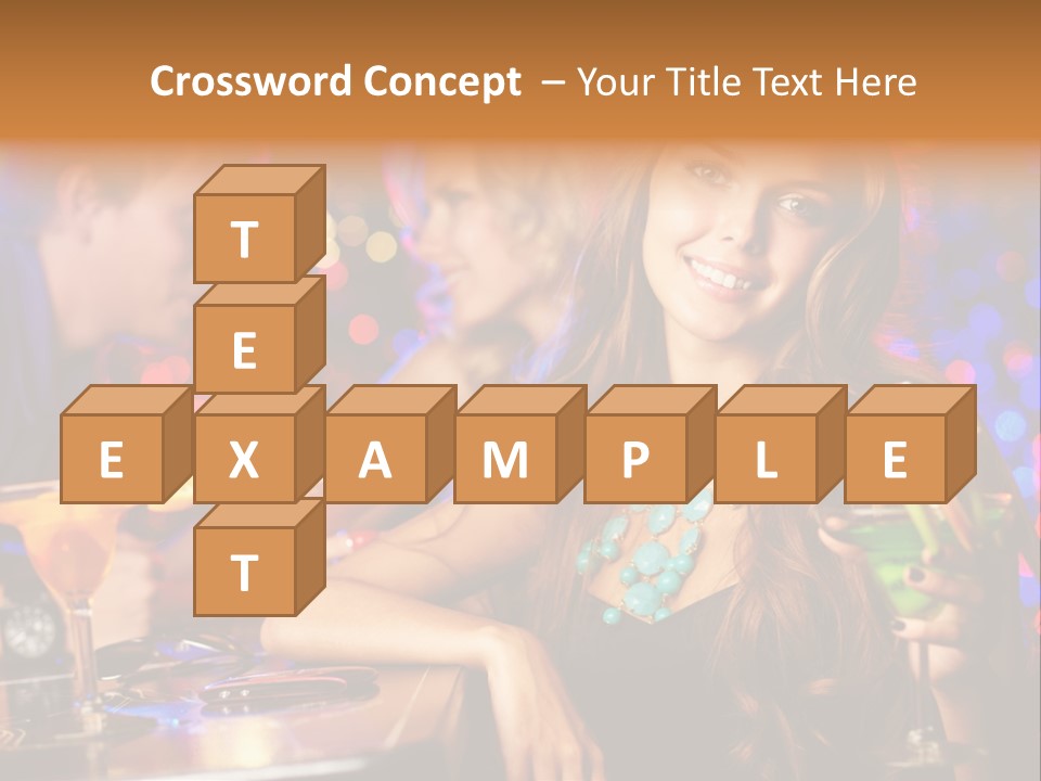 Beautiful Nightclub Friends PowerPoint Template