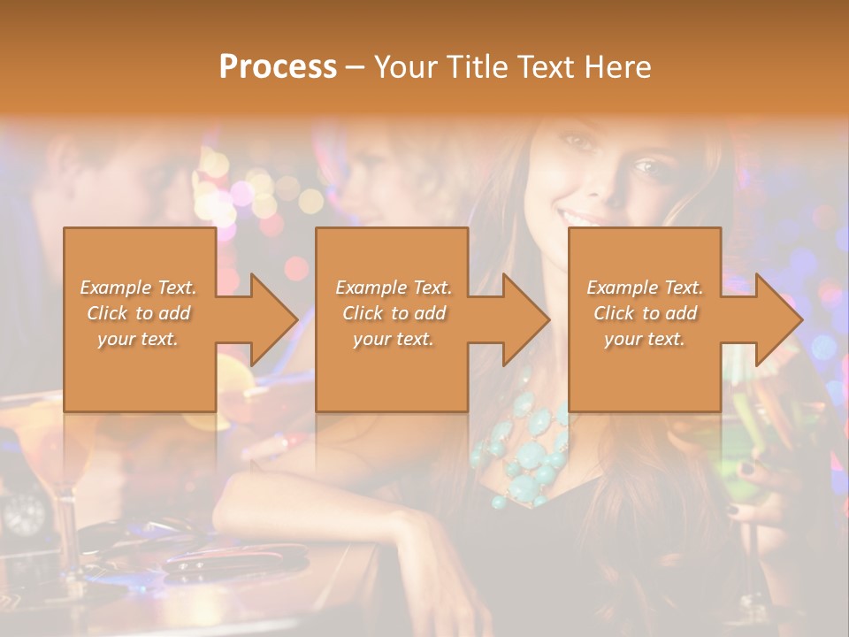 Beautiful Nightclub Friends PowerPoint Template