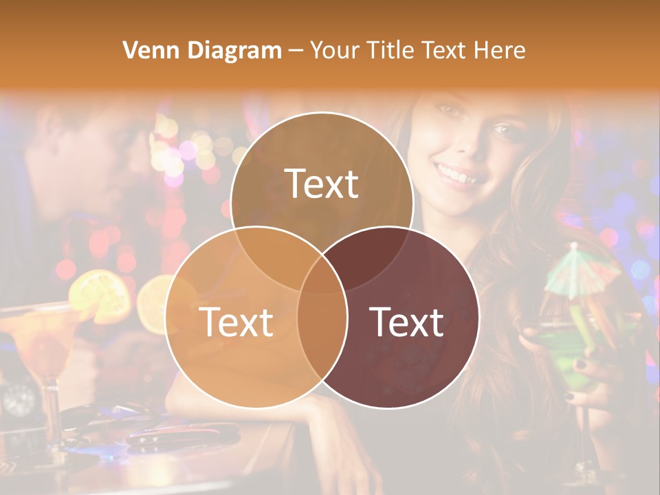 Beautiful Nightclub Friends PowerPoint Template