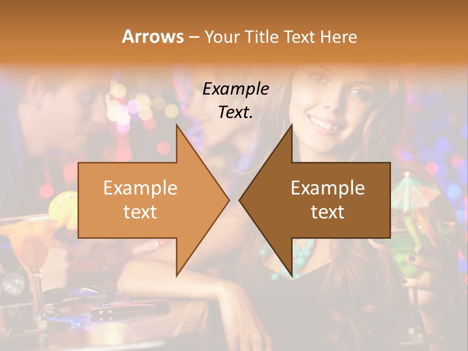 Beautiful Nightclub Friends PowerPoint Template